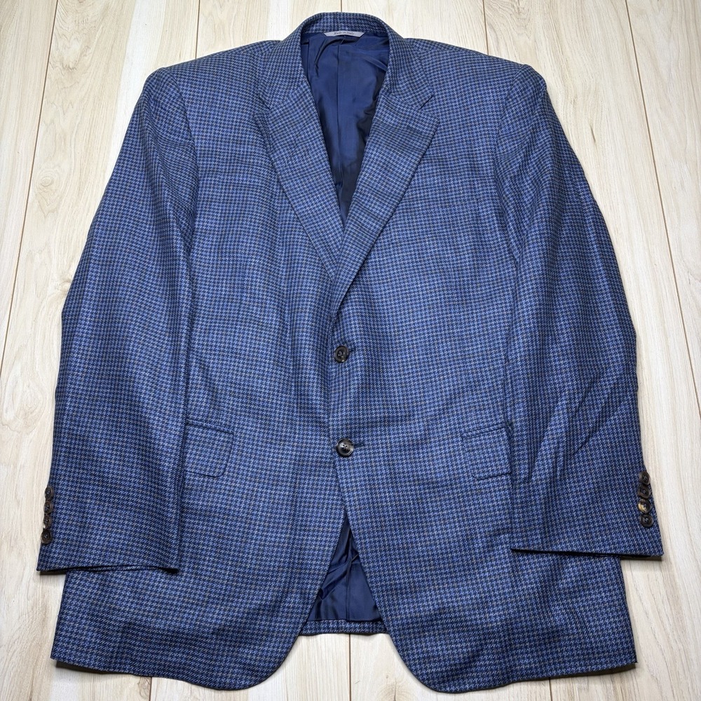 CANALI EXLUSIVE Pure Silk Checkered Houndstooth Mens Sz 42R Blazer